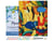 Peinture par Numéro Figured'Art avec Cadre - Femmes et Chat bleu - Kit de Loisir Créatif DIY Numéro d'Art Complet - 40x50cm toile tendue sur châssis