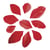 Plumes coupées, rouge classique, 5 - 6cm, 36 pces