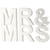 Lettres pour affichage, MR & MRS, H : 17,5 cm, P: 4,5 cm, blanc, 1 set