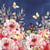 Lot de 4 serviettes en papier découpage collage 33 cm FLEUR ROSE F 306