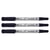 Lot de 3 marqueurs permanents double pointe fine et moyenne - PILOT - Noir