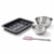 Lot avec 1 Moule 12 mini pains 36 x 27 cm, 1 spatule Zenker et 2 bols à mixer en inox Fackelmann