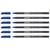 Lot de 6 feutres de coloriage pointe fine 1 mm - EDDING - Bleu Acier - 1200