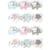 12 stickers 3D - Elephants 4,3 cm