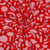 Tissu Jersey Coton Bio Jennifer Bouron fleurs rose clair sur fond Rouge