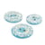 Lot de 3 boutons rond coquilles d'œufs 2 trous bleu turquoise