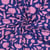 Tissu Jersey Coton Bio Jennifer Bouron fleurs Rose sur fond Bleu
