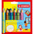Crayon de couleur STABILO woody 3 in 1 duo - Étui 6 crayons bicolores - Avec taille-crayon