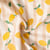 Tissu Double gaze de Coton Citrons jaunes et rayures sur fond Ecru