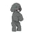 Chien Caniche Nain debout gris Taille standard | JEKCA | 14 ans et +