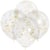 6 Ballons transparents et Confetti Or