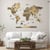 Carte du Monde en Bois 3D CREATIFWOOD Chocolate, M (100 x 70 cm) - Décoration Murale