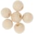 6 Perles rondes macramé - bois nature - 30 mm