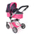 Poussette pour poupée combinée 2 en 1 Mika Rose bleu marine avec pois