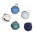 Clochettes en métal bleu mix,ø 15mm, 5 pces