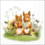 Lot de 4 serviettes en papier découpage collage 33 cm ECUREUILS FLEURS PAPILLONS A 602
