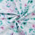 Tissu Voile de Coton Fleurs imprimées et brodées sur fond Blanc