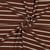 Tissu Jersey Velours Eponge fil teint rayé Blanc sur fond Terracotta