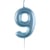 Bougie Chiffre 9 - Bleu Ciel