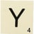 Grande lettre en bois façon scrabble 10 cm Lettre Y