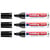 Lot de 3 marqueurs permanents - EDDING - Corps aluminium - Pointe biseautée 2-7 mm - Noir