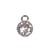 Mini - pendent. en métal strass rond, ø7mm, argent, 2 pces