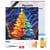 Mini Diamond Painting Broderie Diamant Figured’Art 25x25cm toile tendue sur châssis en bois - diamants ronds - Sapin de Noël Coloré