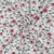 Tissu Double gaze de Coton Bio digital Fleurs Roses sur fond Blanc