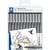 Pochette de 12 feutres fins - Noir - Assortiments de pointes - Pigment Liner - Staedtler