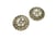 4 Pendentifs connecteurs ronds 25mm bronze - émail noir et argent