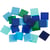 Mini-mosaïques, dim. 10x10 mm, ép. 2 mm, harmonie bleu/vert, 25 gr/ 1 Pq.