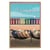 Tableau mural encadré illustration cabines plage de Dunkerque 65x97 cm