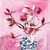 Lot de 4 serviettes en papier découpage collage 33 cm VASE FLEUR ROSE F 602