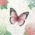 Lot de 4 serviettes en papier découpage collage 33 cm PAPILLON ROSE