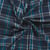 Tissu Flanelle de Coton Maxence carreaux  bleus turquoise sur fond Bleu marine