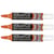 Lot de 3 marqueurs tableaux blancs MAXIFLO - PENTEL - Pointe biseautée large - Orange