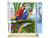 Peinture par Numéro Figured'Art - Perroquets sous les tropiques - Kit de Loisir Créatif DIY Numéro d'Art Complet - 40x50cm toile roulée + châssis en bois à monter