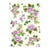 1 feuille de papier de riz 22.5 x 32 cm découpage collage Paper Designs FLEUR MAUVE FEUILLAGE 0078