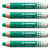 Lot de 5 crayons marqueurs effaçables - STABILO MARKdry - Vert