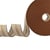 Bobine 20m sangle rayures tricolore marron café blanc 30mm