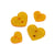 Lot de 3 boutons coeur pailleté or