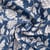 Tissu Jacquard Deepsi Ella fleurs rétro Blanc sur fond Bleu pétrole