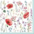Lot de 4 serviettes en papier découpage collage 33 cm FLEUR COQUELICOT F 702