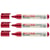 Lot de 3 marqueurs permanents - EDDING - Pointe ronde 1,5-3 mm - Rouge - EcoLine