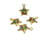 2 Breloques étoile 16*14mm doré - strass multicolores