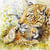 4 serviettes en papier découpage collage 33 cm FAMILLE DE LEOPARDS A 1010