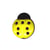 Bouton en forme de Coccinelle couleur Jaune 15mm