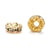 20 Perles d'espacement rondelles intercalaire bords ondulés strass transparent métal doré or 6 mm - grade A