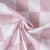 Tissu Toile de Coton d'ameublement Damier rose pastel sur fond Blanc