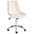 Chaise de Bureau Blanc Cassé en Velours Pivotante avec Assise et Dossier Hauteur Réglable Style Moderne